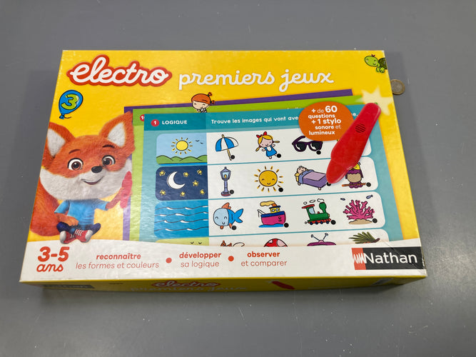 Jeu Electro premiers jeux, + de 60 questions et stylo sonore lumineux, 3-5 ans Pile à changer, moins cher chez Petit Kiwi