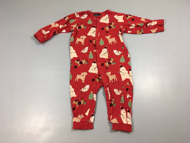 Pyjama jersey rouge Noël, moins cher chez Petit Kiwi
