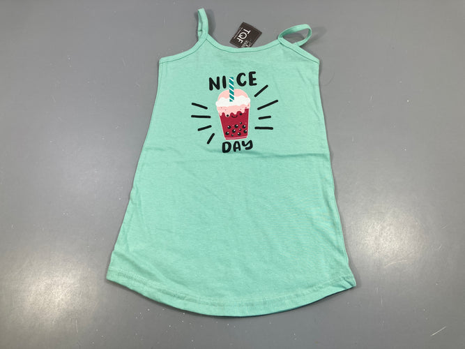 NEUF Robe fines bretelles jersey vert glace, moins cher chez Petit Kiwi