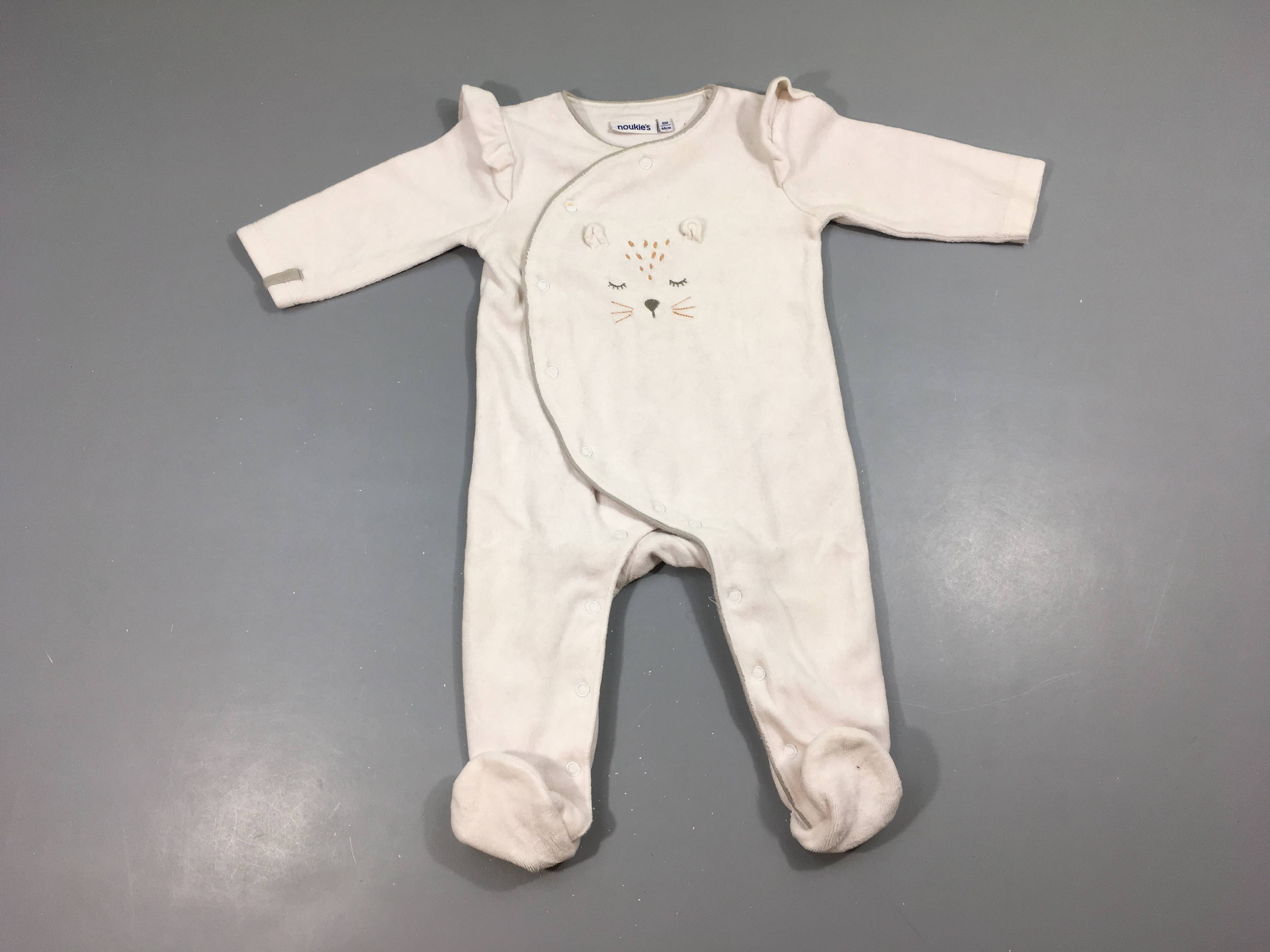 Pyjama velours rose pâle animal