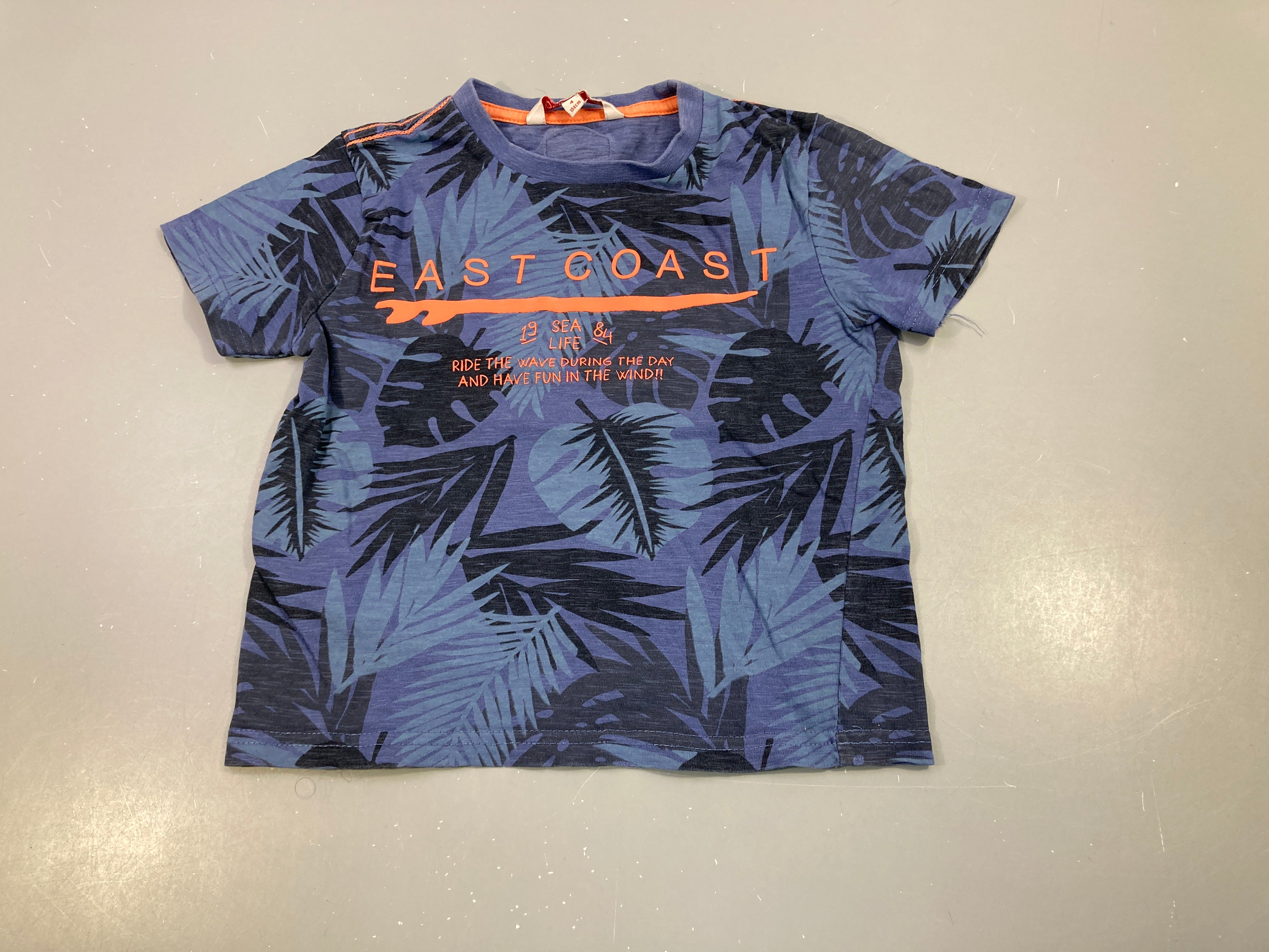 T-shirt m.c bleu flammé East Coast