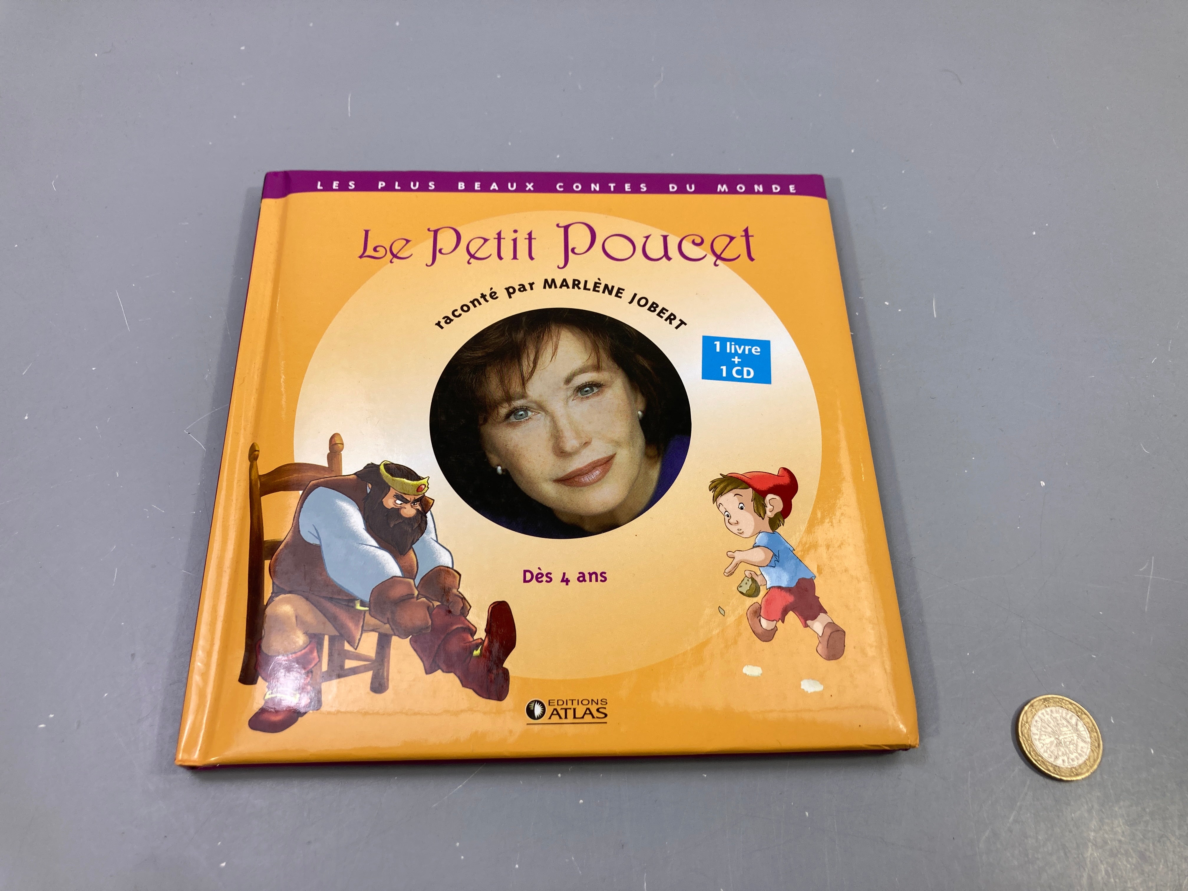 Livre CD Le Petit Poucet raconté par Marlène Jobert, dès 4 ans, Éditions Atlas