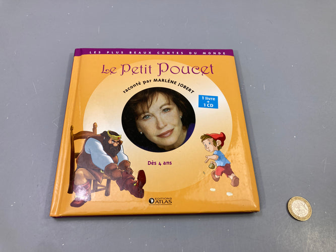 Livre CD Le Petit Poucet raconté par Marlène Jobert, dès 4 ans, Éditions Atlas, moins cher chez Petit Kiwi