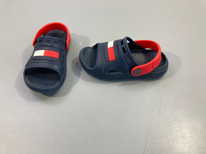 Sandales à bride et drapeau en caoutchouc bleu/rouge, Tommy Hilfiger, 26, moins cher chez Petit Kiwi