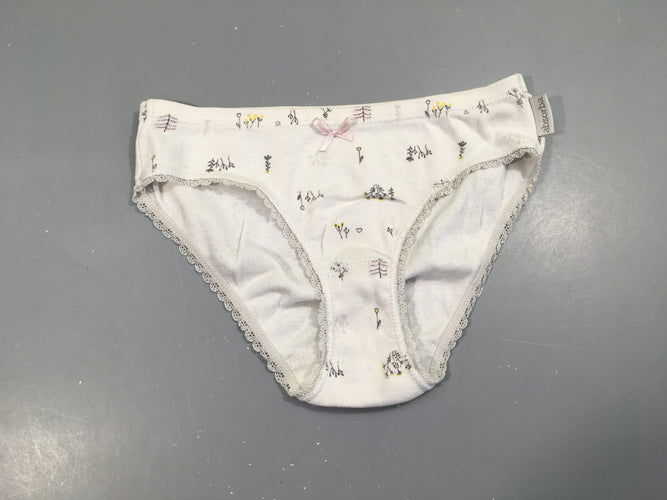 Culotte blanche fleurs, moins cher chez Petit Kiwi