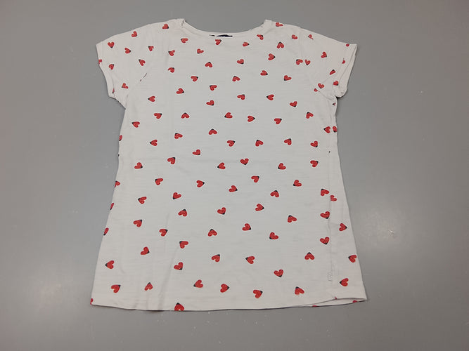 T-shirt m.c blanc coccinelles coeurs, moins cher chez Petit Kiwi