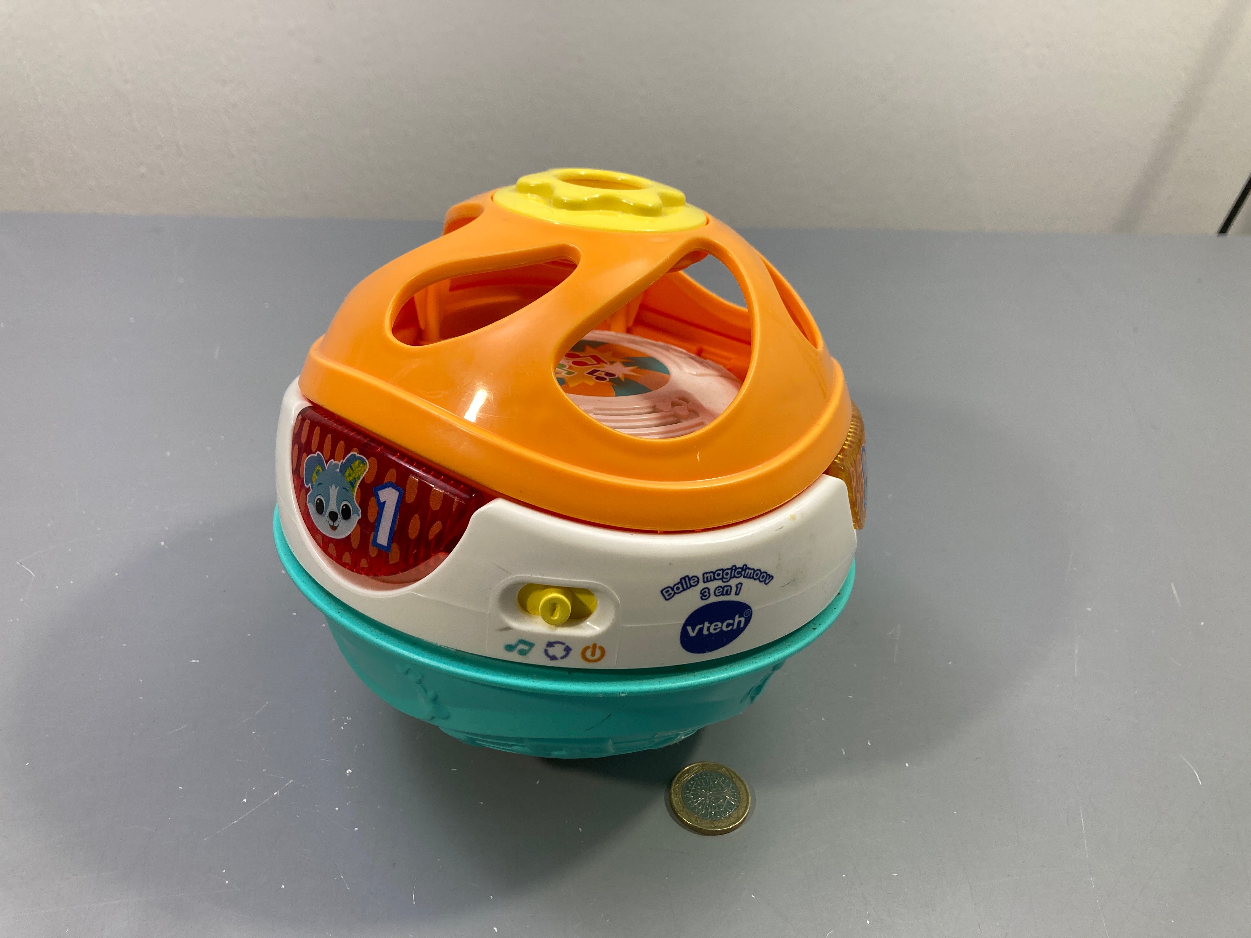 Balle Magic'moov 3 en 1, orange turquoise, sons et lumières