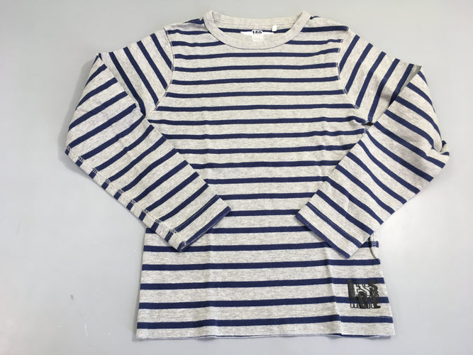 T-shirt m.l gris rayé bleu, moins cher chez Petit Kiwi
