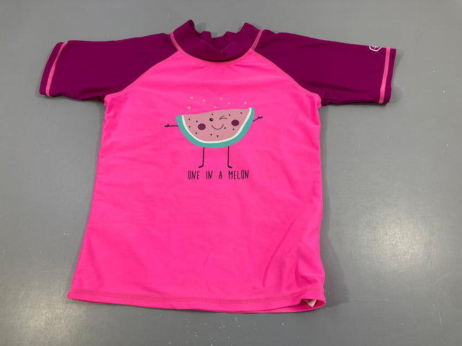 T-shirt m.c anti-uv rose/mauve pastèque, moins cher chez Petit Kiwi
