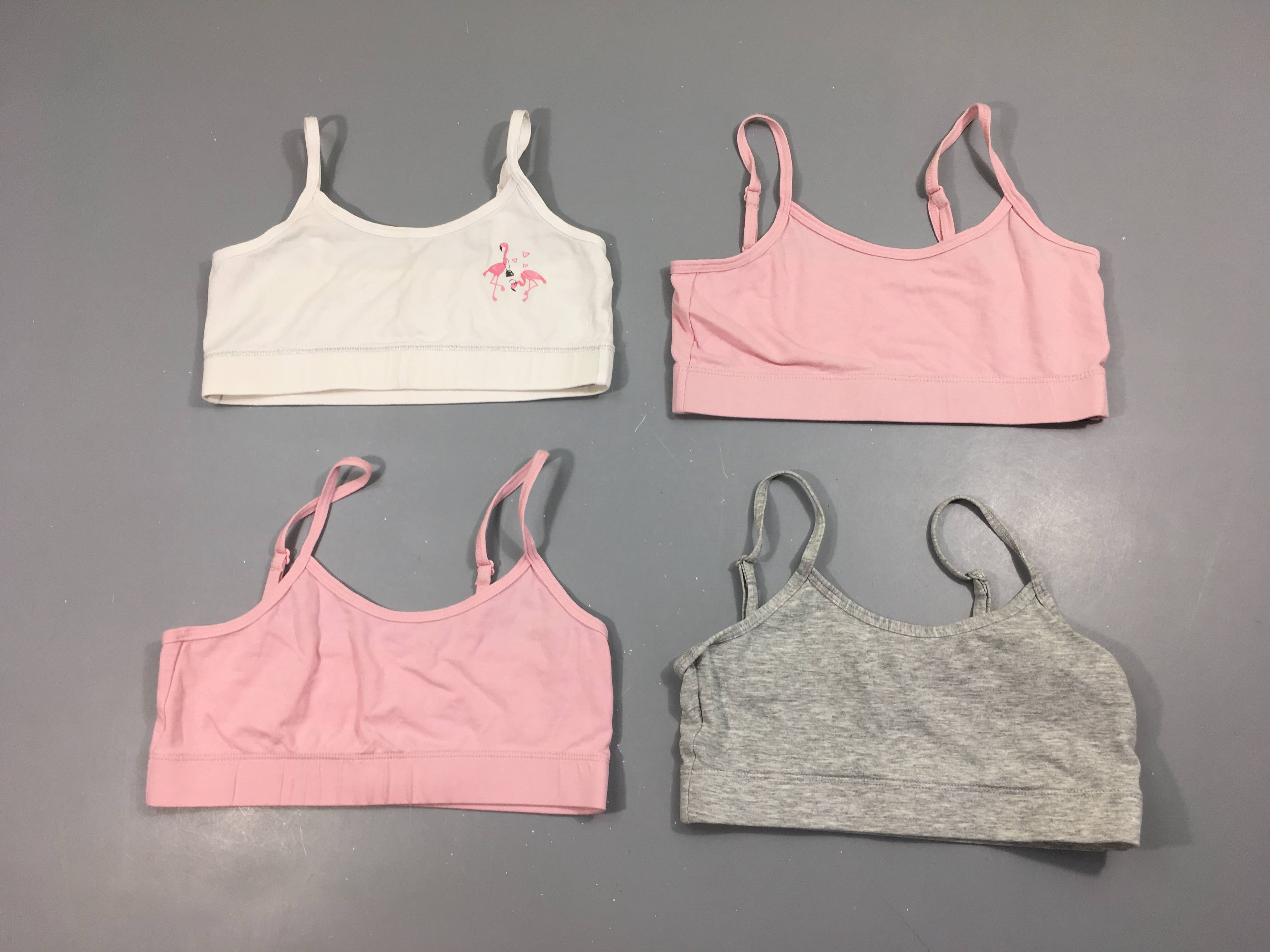 4 Brassières blanc-gris-rose-rose