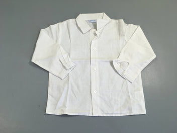 Chemise m.l blanche, 55% lin