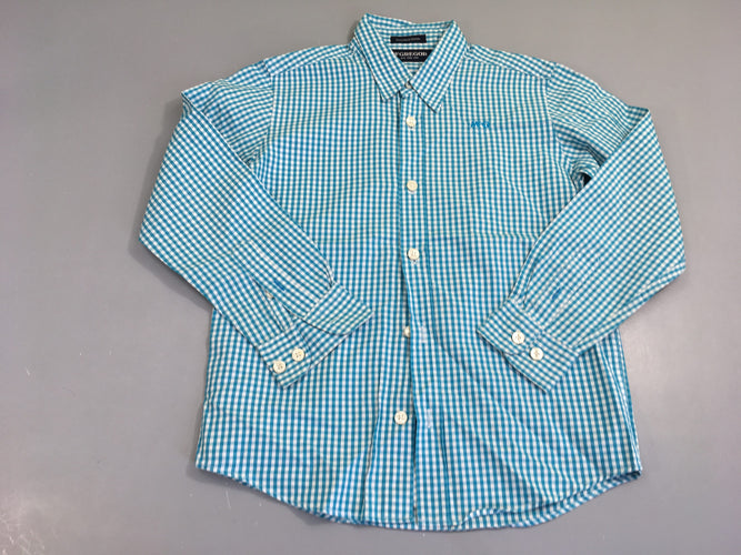 Chemise m.l carreaux blanc/bleu, moins cher chez Petit Kiwi