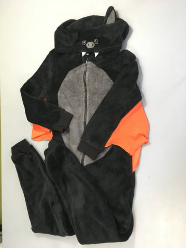 Combinaison zippée velours noire à capuche chauve-souris, moins cher chez Petit Kiwi