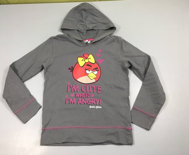 Sweat à capuche gris Angrayé Bird, moins cher chez Petit Kiwi