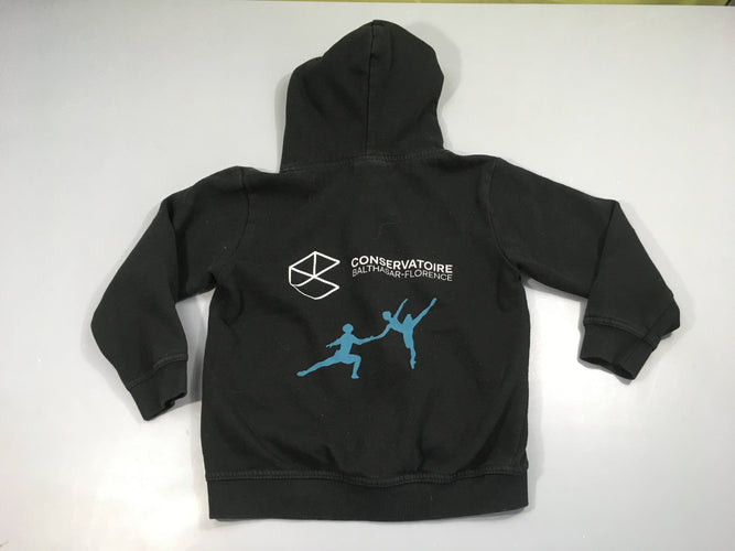 Sweat à capuche noir conservatoire, moins cher chez Petit Kiwi