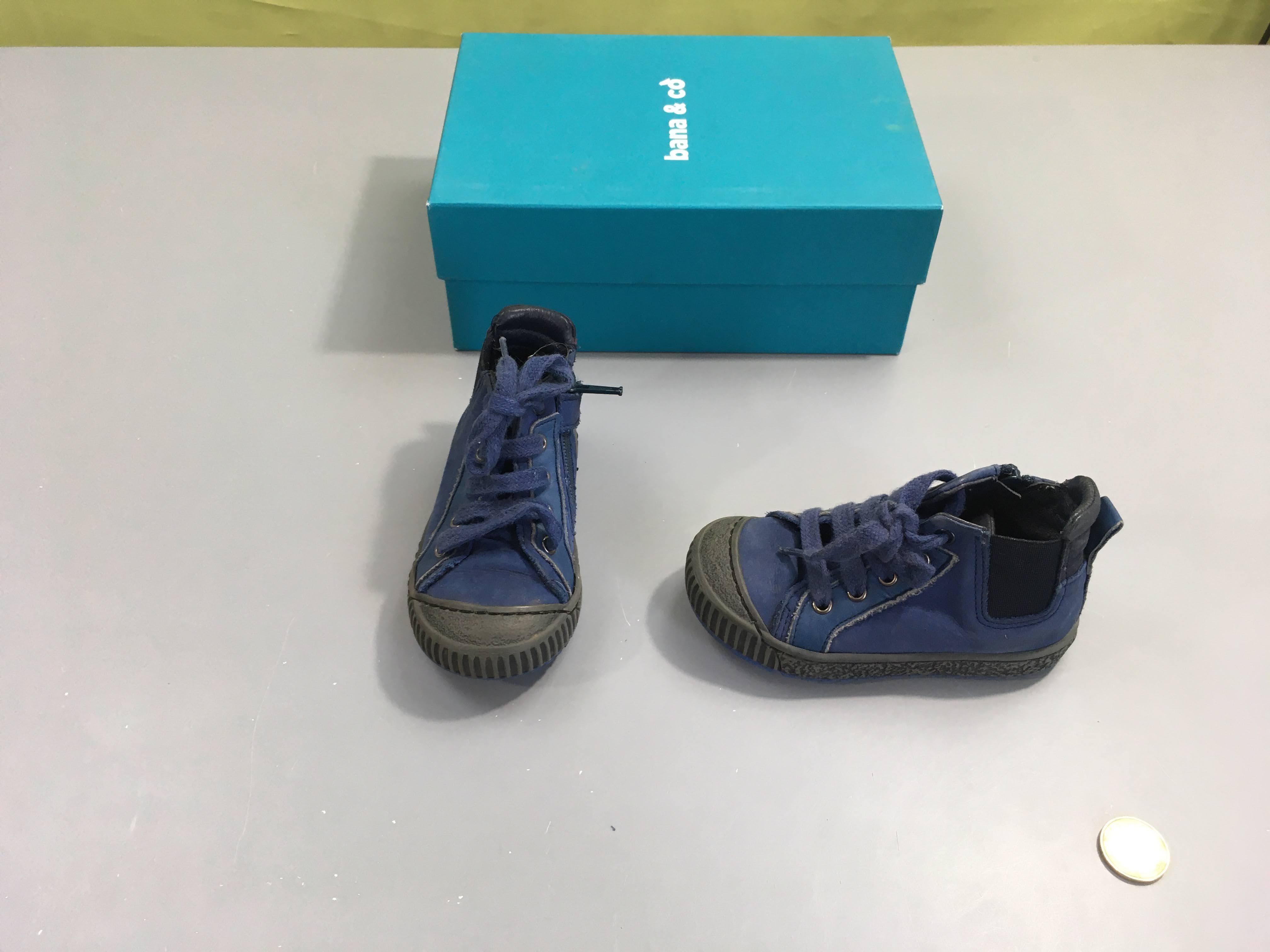 Baskets hautes cuir bleu, 21