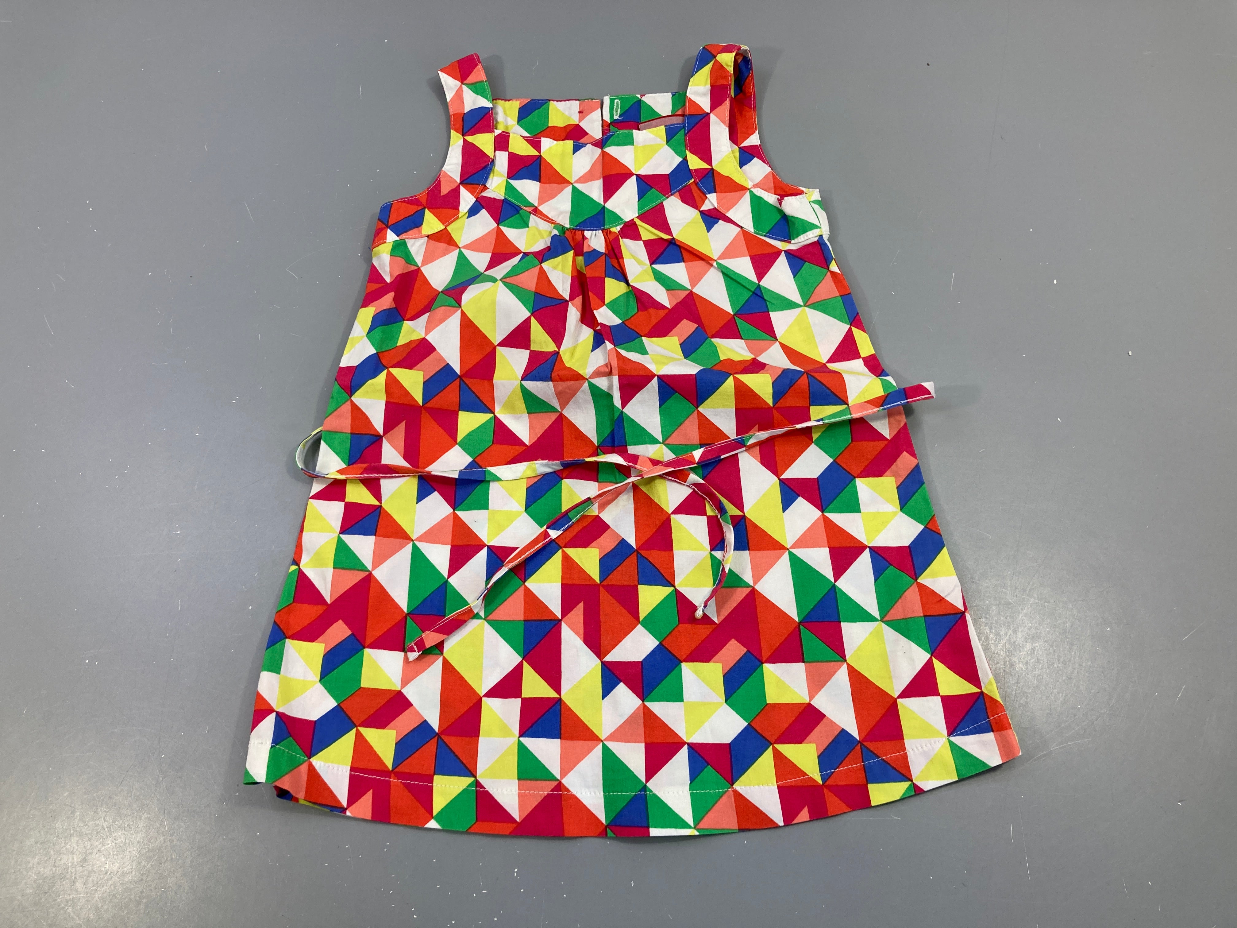 Robe fines bretelles triangles multicolore