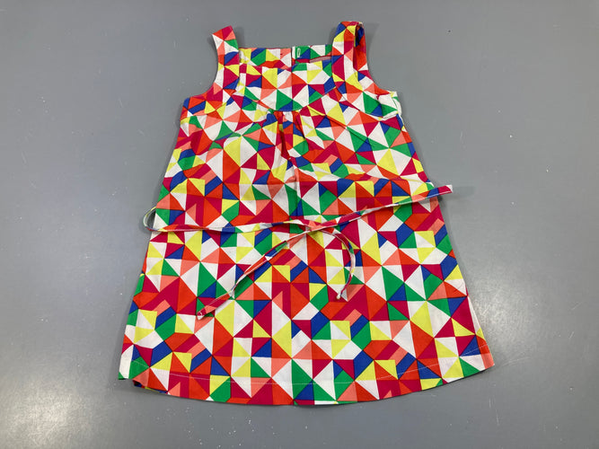 Robe fines bretelles triangles multicolore, moins cher chez Petit Kiwi