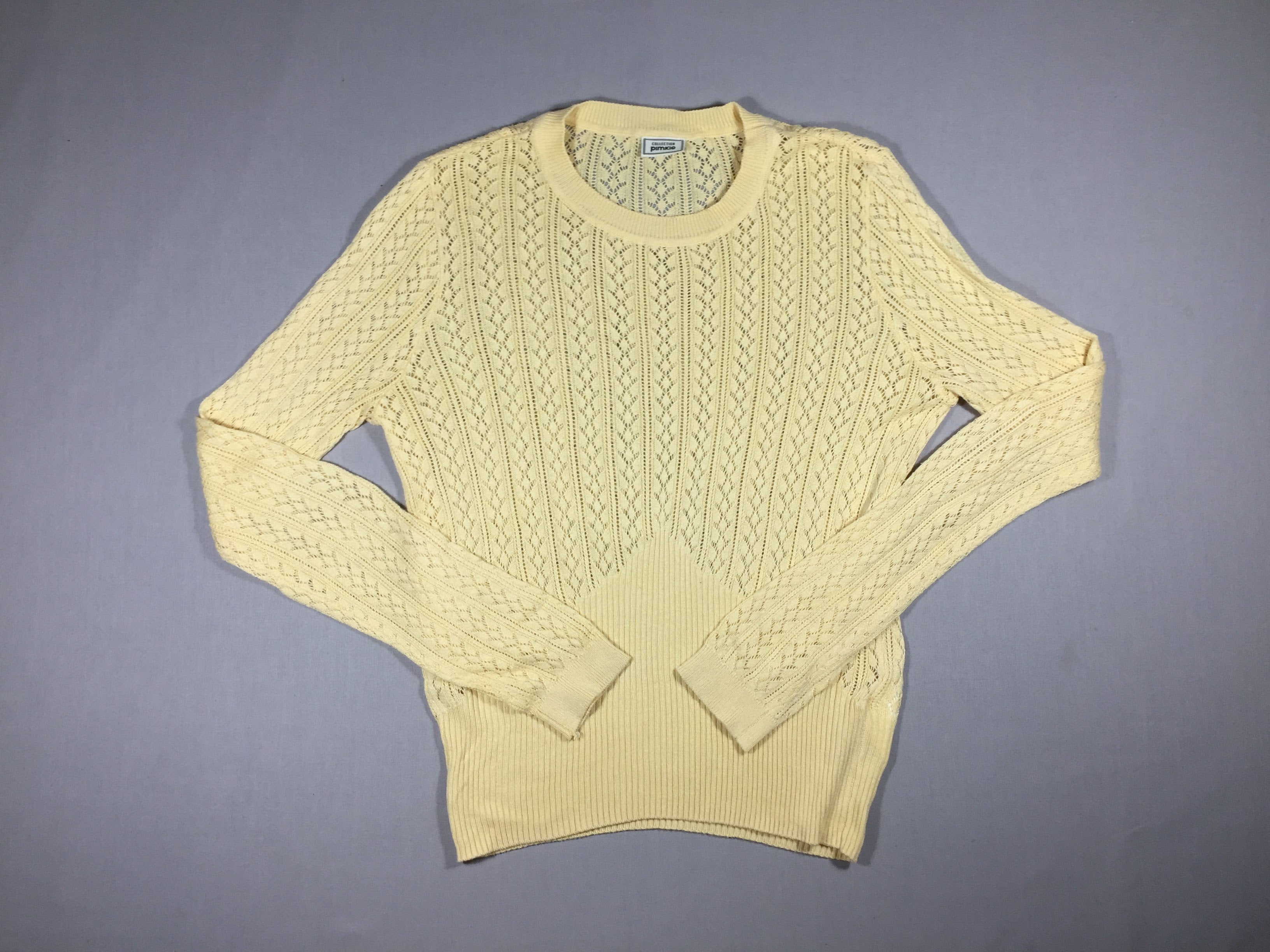 Pimkie - Pull jaune clair ajouré - xs