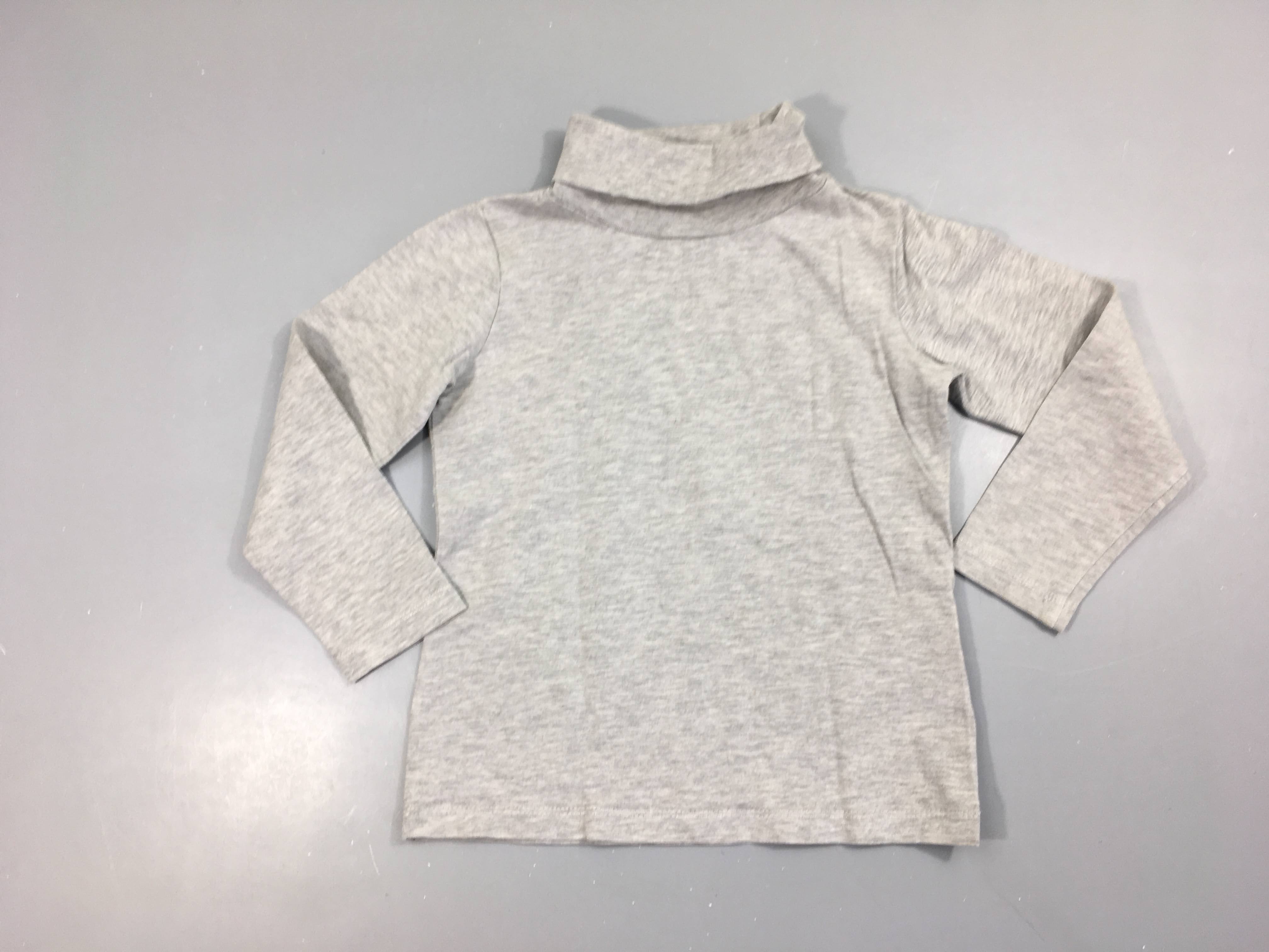 T-shirt m.l col roulé gris chiné