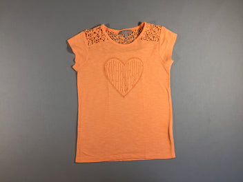 T-shirt m.c orange - coeur - ajouré sur les épaules