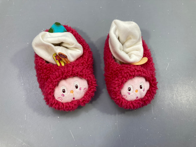 Chaussons rose et blanc  Juliette la chenille, moins cher chez Petit Kiwi