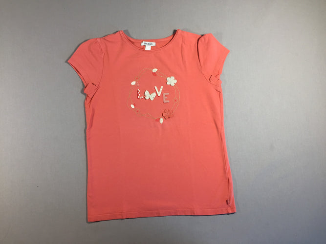T-shirt m.c rose love, moins cher chez Petit Kiwi