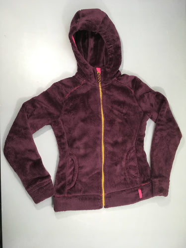 Sweat zippé à capuche velours mauve, moins cher chez Petit Kiwi