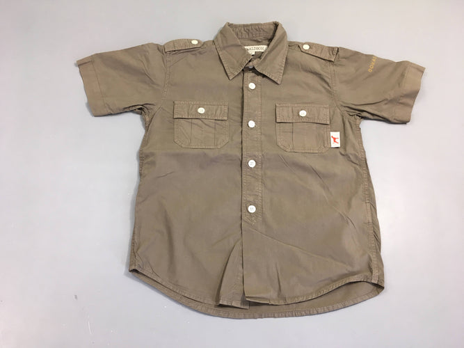 Chemise m.c kaki/brune, moins cher chez Petit Kiwi