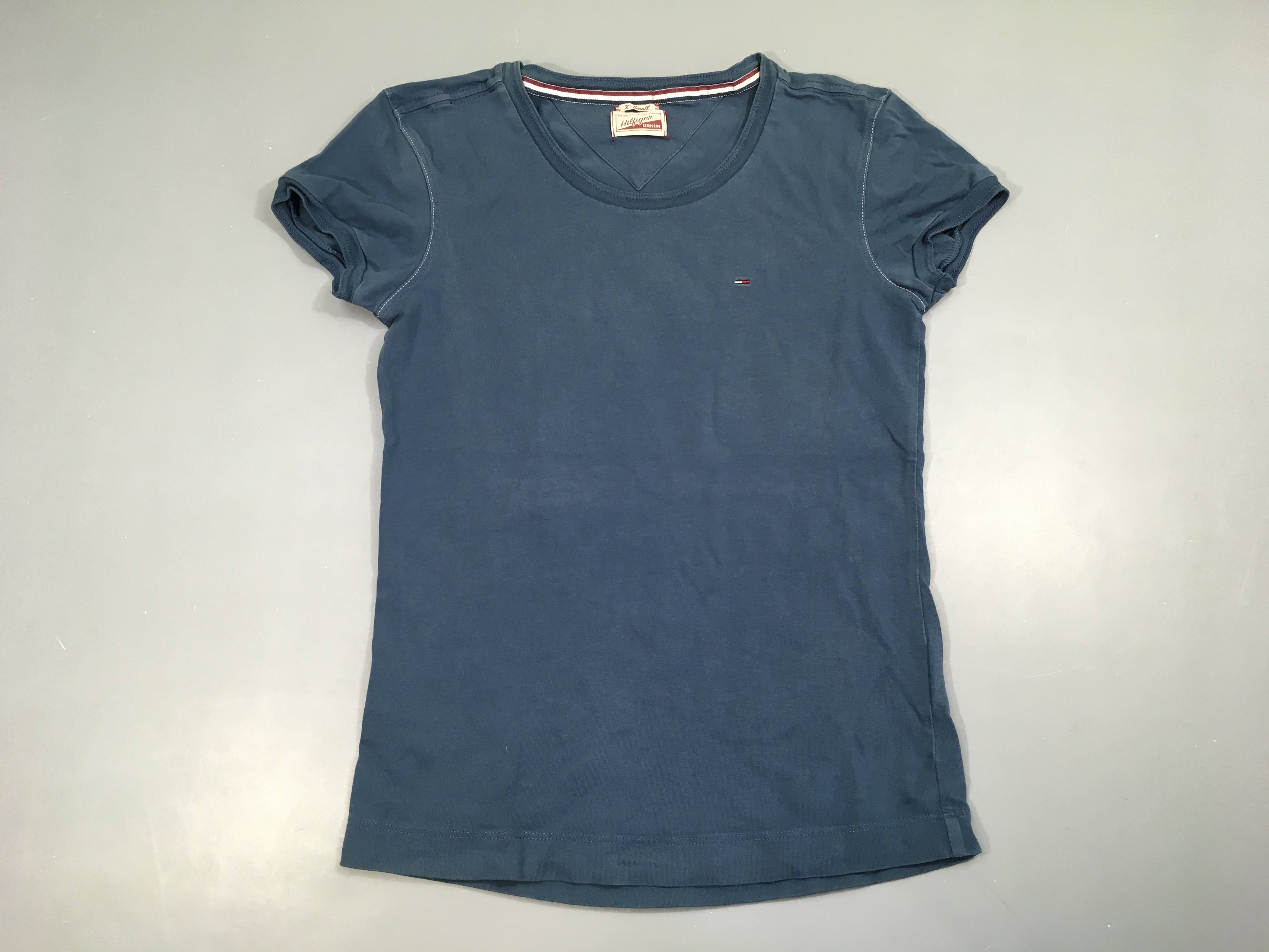 T-shirt m.c bleu, légèrement décoloré
