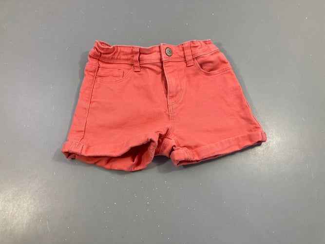 Short saumon vif à revers, moins cher chez Petit Kiwi