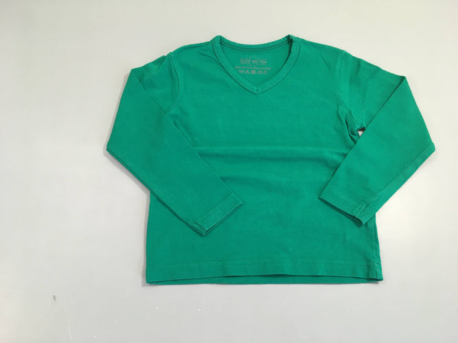T-shirt m.l vert col v, moins cher chez Petit Kiwi