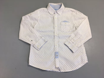 Chemise m.l blanche motifs bleu/orange