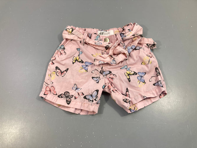 Short rose papillons ceinture, moins cher chez Petit Kiwi