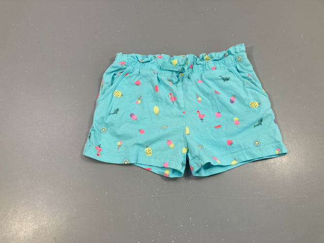 Short jersey bleu fruits, moins cher chez Petit Kiwi