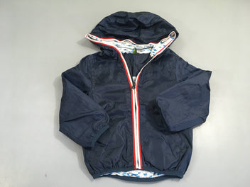 Veste légère zippée à capuche bleu foncé