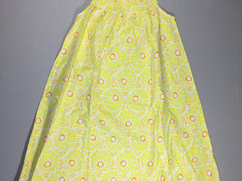 Robe fines bretelles fleurs jaunes s.mokée