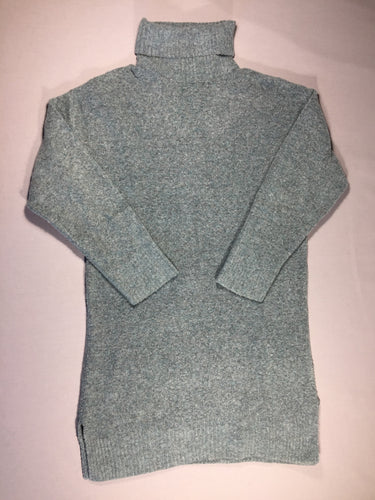 Robe- pull à col roulé gris/bleu, moins cher chez Petit Kiwi