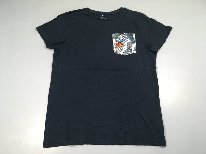 T-shirt m.c bleu marine poche, moins cher chez Petit Kiwi