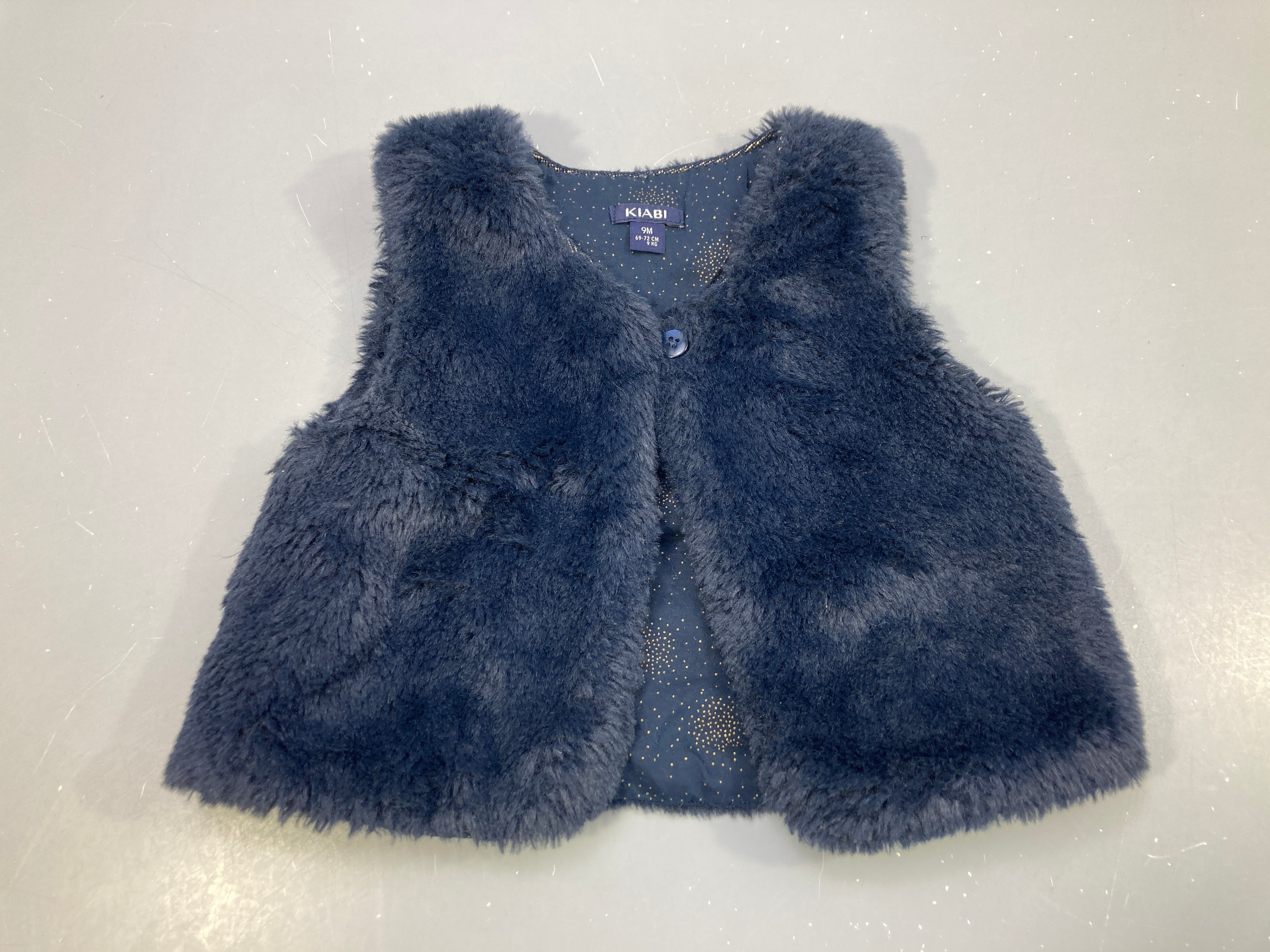 Gilet berger en peluche bleu marine