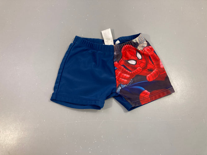 Maillot boxer bleu marine Spider man, moins cher chez Petit Kiwi