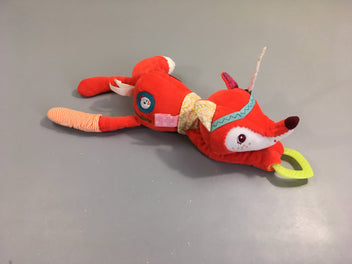 Peluche d'activités renard Alice avec anneau dentition