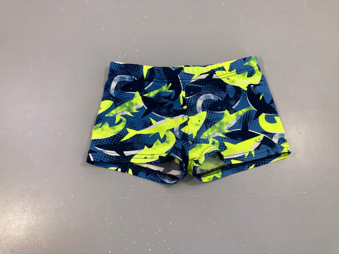 Maillot boxer bleu foncé poissons requins, moins cher chez Petit Kiwi