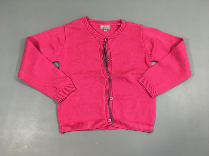 Gilet rose/mauve, moins cher chez Petit Kiwi