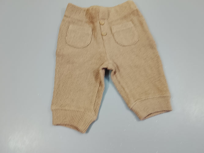 Pantalon brun clair texturé, moins cher chez Petit Kiwi