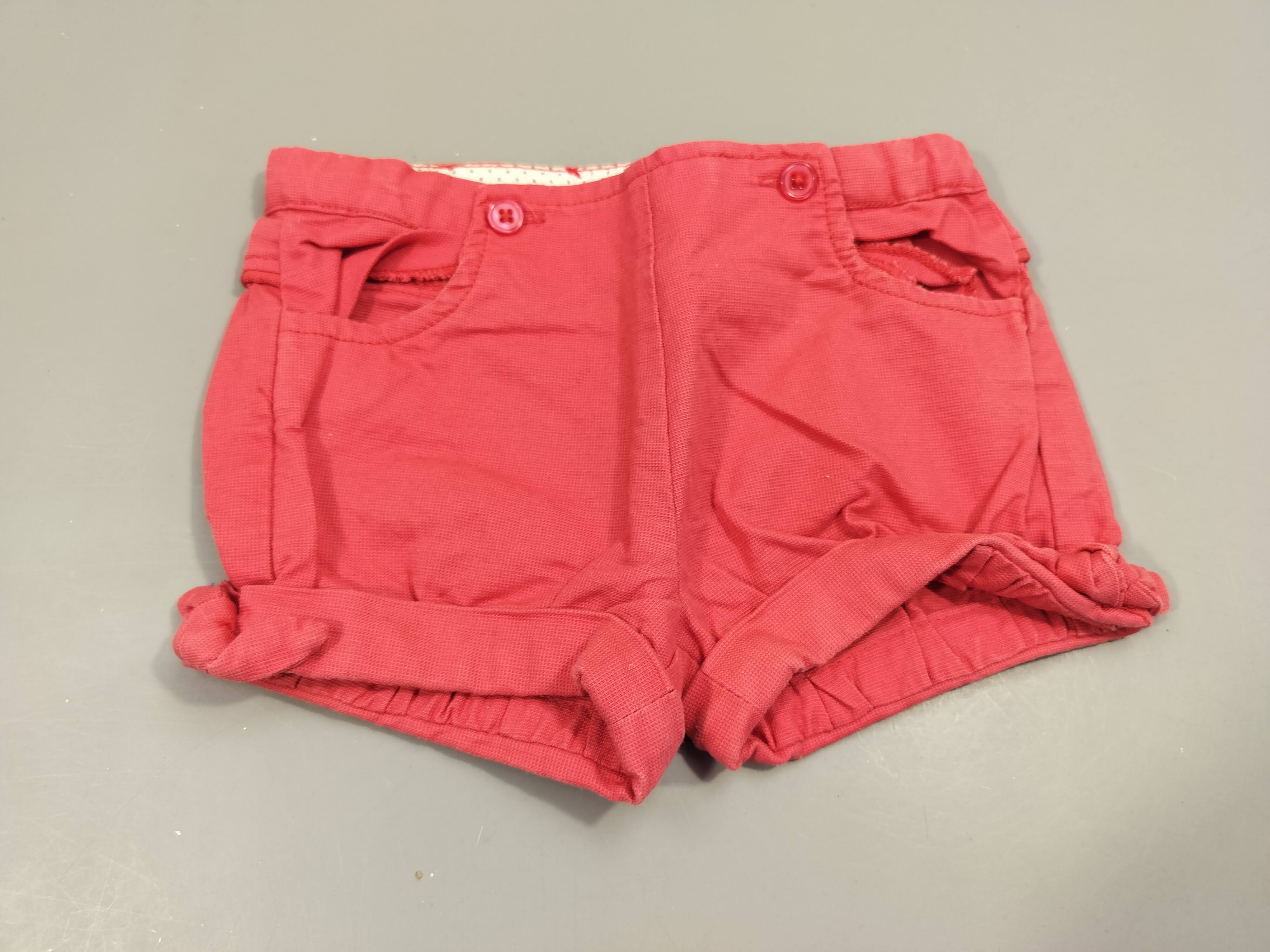 Short à revers rose, texturé 100 % coton