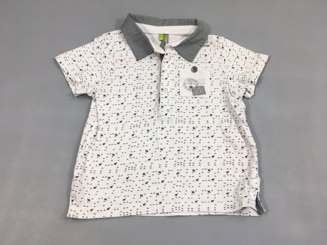Polo m.c jersey blanc chameaux, moins cher chez Petit Kiwi