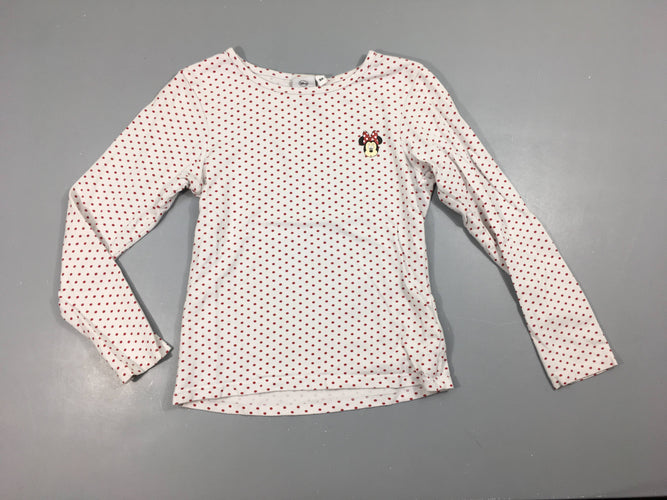 T-shirt m.l blanc pois rouge Minnie, moins cher chez Petit Kiwi