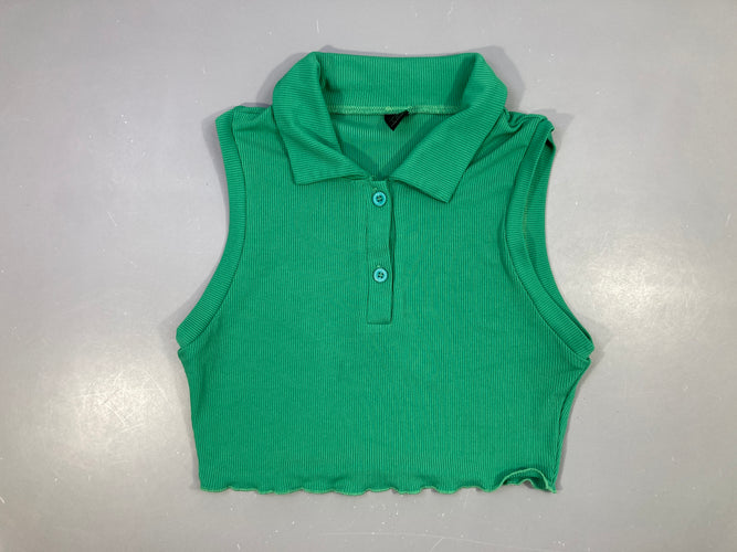 T-shirt s.m cropped côtelé vert boutons col, moins cher chez Petit Kiwi