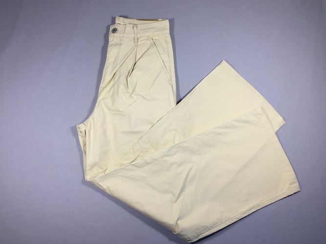 Pantalon toile beige large - high loose W25 - L32, moins cher chez Petit Kiwi